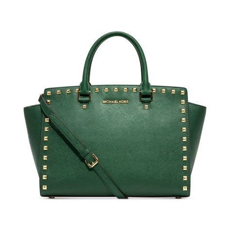 michael kors green selma bag|michael kors selma satchel.